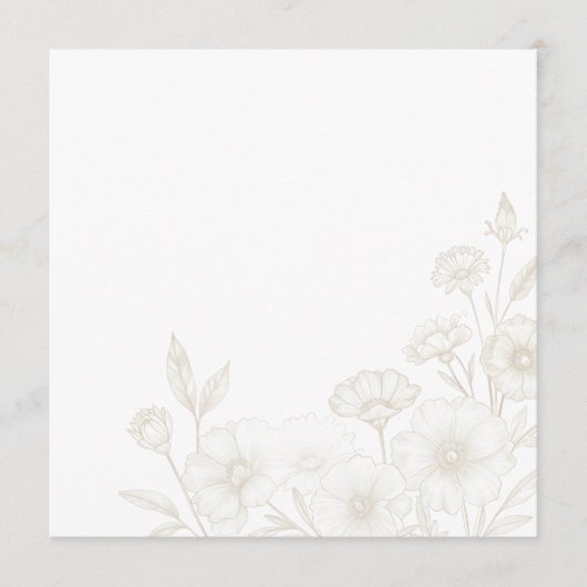 Elegante Boho Bloemlijn Kunstframe Achtergrond Menu (Voorkant)