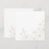 Elegante Boho Bloemlijn Kunstframe Achtergrond Menu (Voorkant / Achterkant)