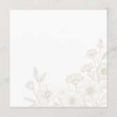 Elegante Boho Bloemlijn Kunstframe Achtergrond Menu (Achterkant)