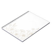 Elegante Boho Bloemlijn Kunstframe Achtergrond Notitieboek (Linkerzijde)