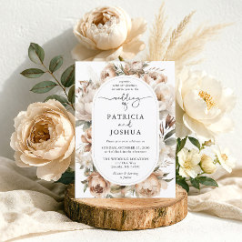 Elegante Boho Bloemrijke Boog Huwelijksuitnodiging Kaart