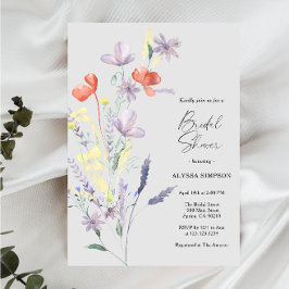 Elegante Boho Bloemrijke Bruiloftsdouche Kaart