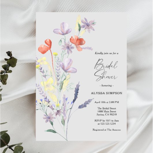 Elegante Boho Bloemrijke Bruiloftsdouche Kaart