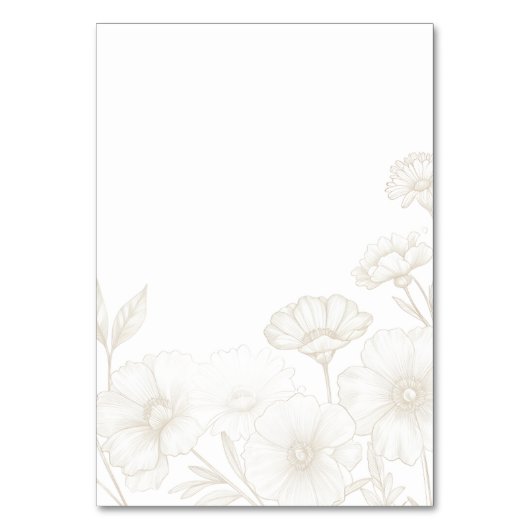 Elegante Boho Bloemrijke Lijn Kunst Frame Achtergr Kaart (Voorkant)