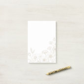 Elegante Boho Bloemrijke Lijn Kunst Frame Achtergr Post-it® Notes (Op bureau)