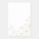 Elegante Boho Bloemrijke Lijn Kunst Frame Achtergr Post-it® Notes (Voorkant)