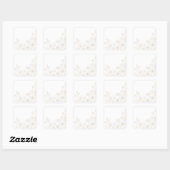 Elegante Boho Bloemrijke Lijn Kunst Frame Achtergr Vierkante Sticker (Vel)