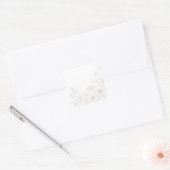 Elegante Boho Bloemrijke Lijn Kunst Frame Achtergr Vierkante Sticker (Envelop)