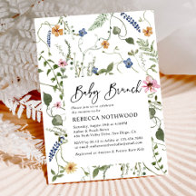 Elegante Boho Bloemrijke Neutrale Baby Brunch Borr