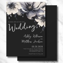 Elegante Boho Bloemrijke Zwarte Bruiloft