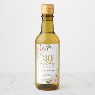 Elegante boho blos bloem goud glans salie groen wijn etiket