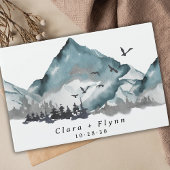 Elegante Boho Blue Mountain Forest bruiloft Gastenboek