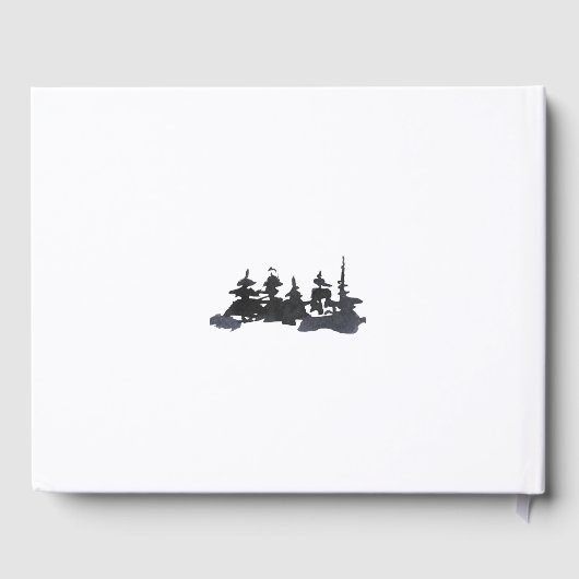 Elegante Boho Blue Mountain Forest bruiloft Gastenboek (Achterkant)