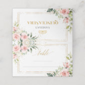Elegante boho blush bloemengoud tiara salie 15e plaatskaartje (Buitenkant ongevouwen)
