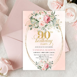 Elegante Boho Blush Bloemrijke Groenelementen Goud Kaart