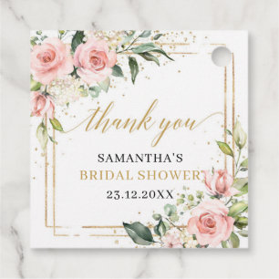 Elegante boho blush en gouden groen Vrijgezellenfe Bedankjes Labels