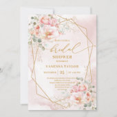 Elegante Boho Blush Gold Lijst Vrijgezellenfeest U Kaart (Voorkant)