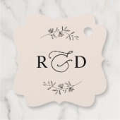 Elegante Boho Blush Monogram Trouw Dank Je Bedankjes Labels (Achterkant)