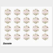 Elegante BOHO Blush Roze bruiloft Ronde Sticker (Vel)