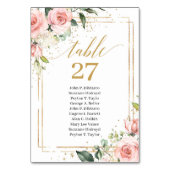 Elegante boho blush roze Quinceañera tafelnummers (Achterkant)