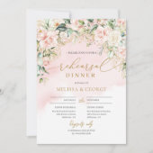 Elegante boho blush rozen groen goud repetitie kaart (Voorkant)