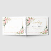 Elegante boho blush rozen groen gouden bruiloft gastenboek (Volledig)