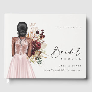 Elegante Boho Blush Trouwjurk Bruidsfeest Gastenboek