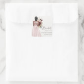 Elegante Boho Blush Trouwjurk Bruidsfeest Vierkante Sticker (Tas)