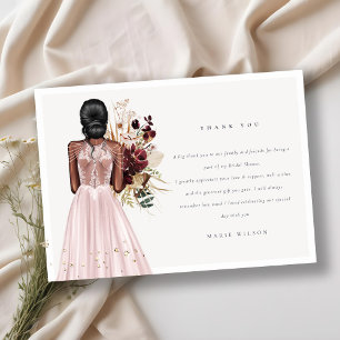 Elegante Boho Blush Trouwjurk Bruidsuitnodiging Bedankkaart