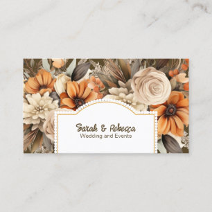 Elegante Boho Boheemse Gouden Champagne Bruine Blo Visitekaartje