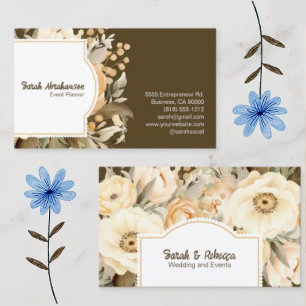 Elegante Boho Boheemse Gouden Champagne Bruine Blo Visitekaartje