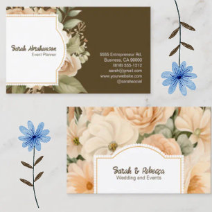 Elegante Boho Boheemse Gouden Champagne Bruine Blo Visitekaartje