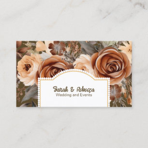Elegante Boho Boheemse Gouden Champagne Bruine Blo Visitekaartje