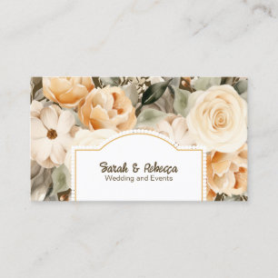 Elegante Boho Boheemse Gouden Champagne Bruine Blo Visitekaartje