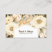 Elegante Boho Bohemian Gouden Champagne Bruine Blo Visitekaartje (Voorkant)