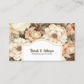 Elegante Boho Bohemian Gouden Champagne Bruine Blo Visitekaartje (Voorkant)