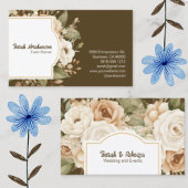 Elegante Boho Bohemian Gouden Champagne Bruine Blo Visitekaartje