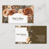 Elegante Boho Bohemian Gouden Champagne Bruine Blo Visitekaartje (Voorkant / Achterkant)