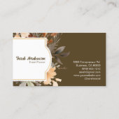 Elegante Boho Bohemian Gouden Champagne Bruine Blo Visitekaartje (Achterkant)