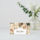 Elegante Boho Bohemian Gouden Champagne Bruine Blo Visitekaartje (Staand voorkant)