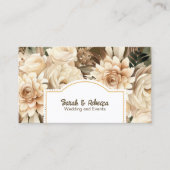 Elegante Boho Bohemian Gouden Champagne Bruine Blo Visitekaartje (Voorkant)