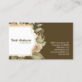 Elegante Boho Bohemian Gouden Champagne Bruine Blo Visitekaartje (Achterkant)