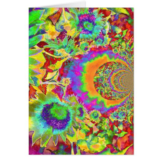 Elegante boho bohemian retro zonnebloemen (Voorkant)