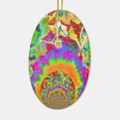 Elegante boho bohemian retro zonnebloemen keramisch ornament (Links)