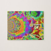 Elegante boho bohemian retro zonnebloemen legpuzzel (Horizontaal)