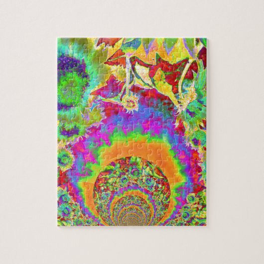 Elegante boho bohemian retro zonnebloemen legpuzzel (Verticaal)