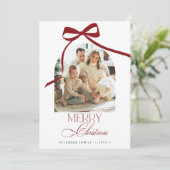 Elegante boho boog 4 foto's Vrolijk kerstfeest Feestdagenkaart (Staand voorkant)