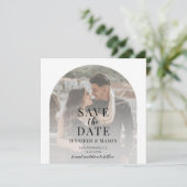 Elegante boho boogfoto Save the date uitnodiging (Staand voorkant)