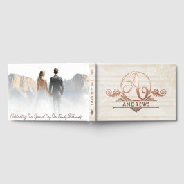 Elegante Boho Botanische Aangepaste Initialen Trou Gastenboek