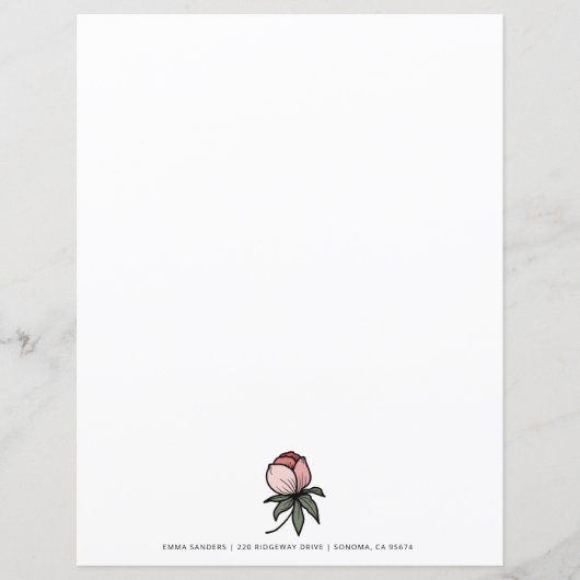 Elegante Boho Botanische Bloemen Roze (Voorkant)